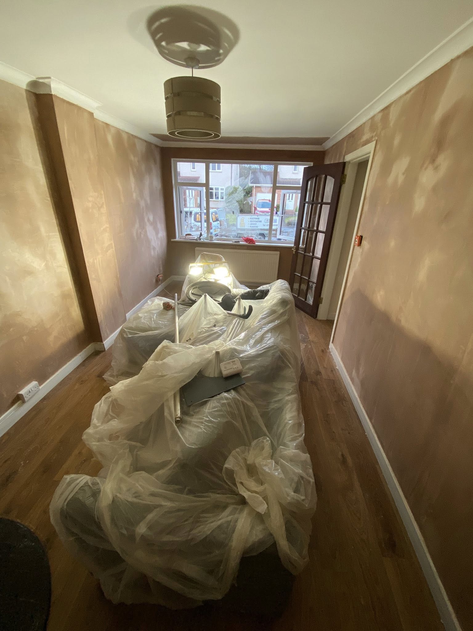 Interior plastering — fresh skim coat