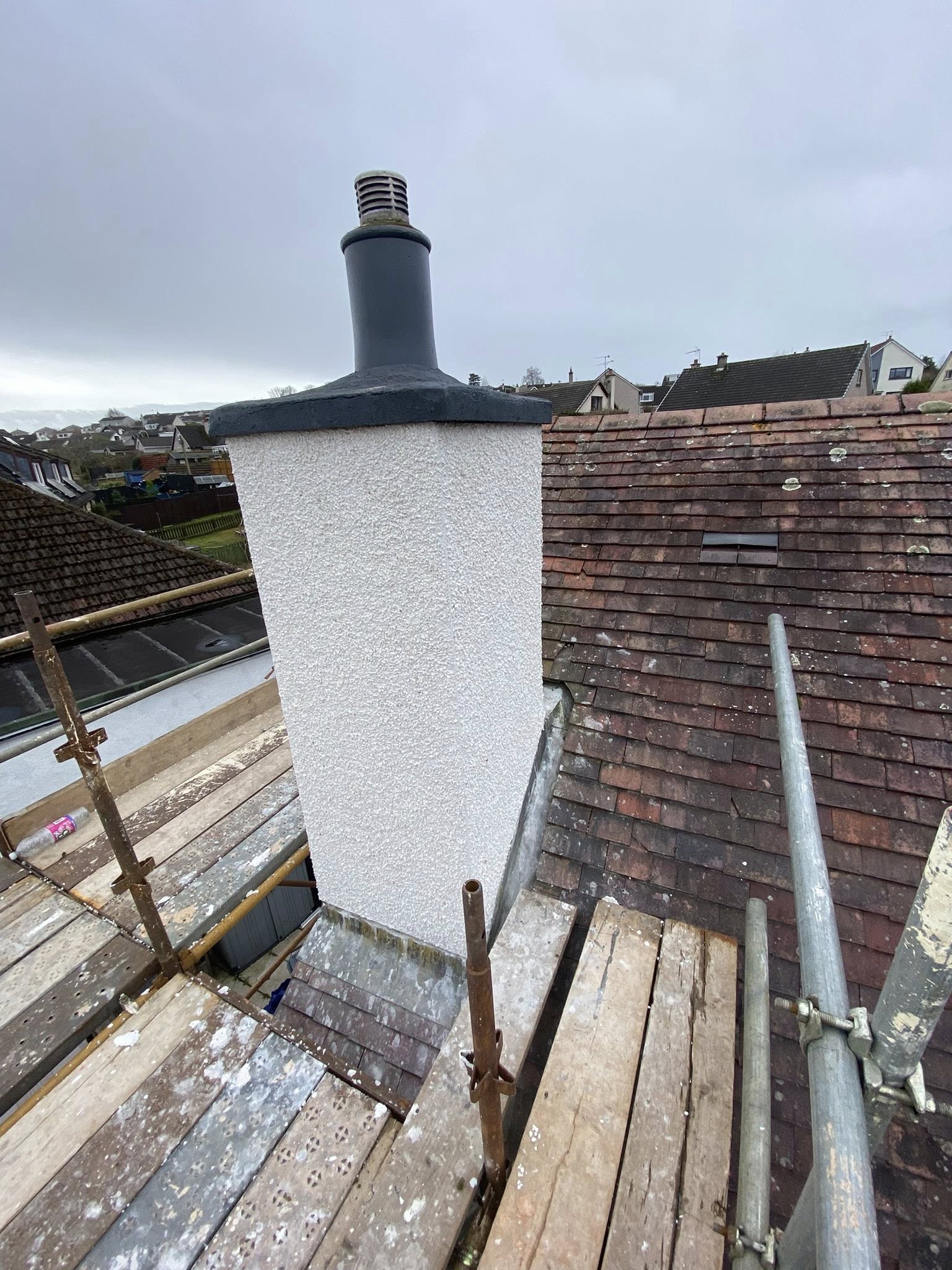 Chimney roughcast and stack repair finish
